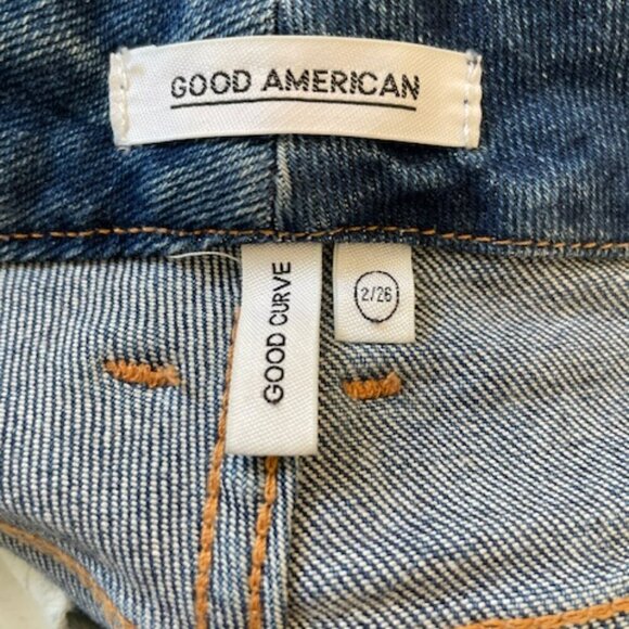 Good American Good Curve High Rise Straight Leg Stretch Denim Jeans Size 26 - Picture 3 of 9